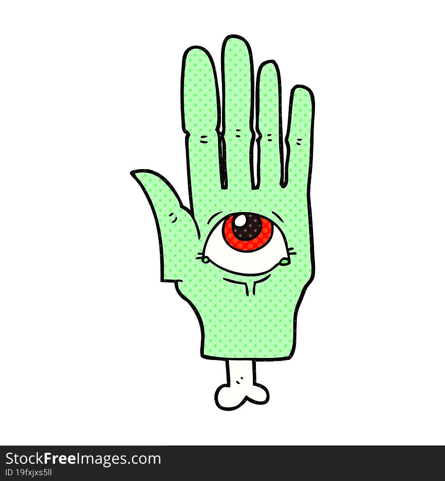 cartoon spooky eye hand