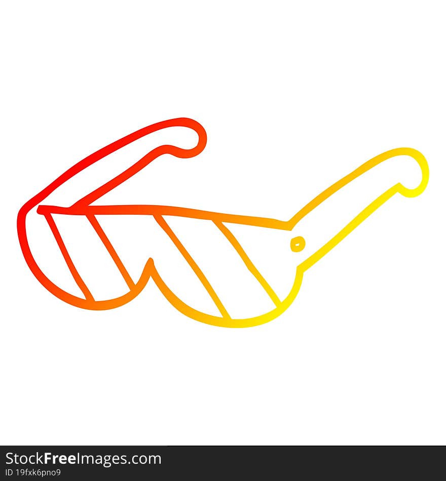 warm gradient line drawing cartoon safety glasses