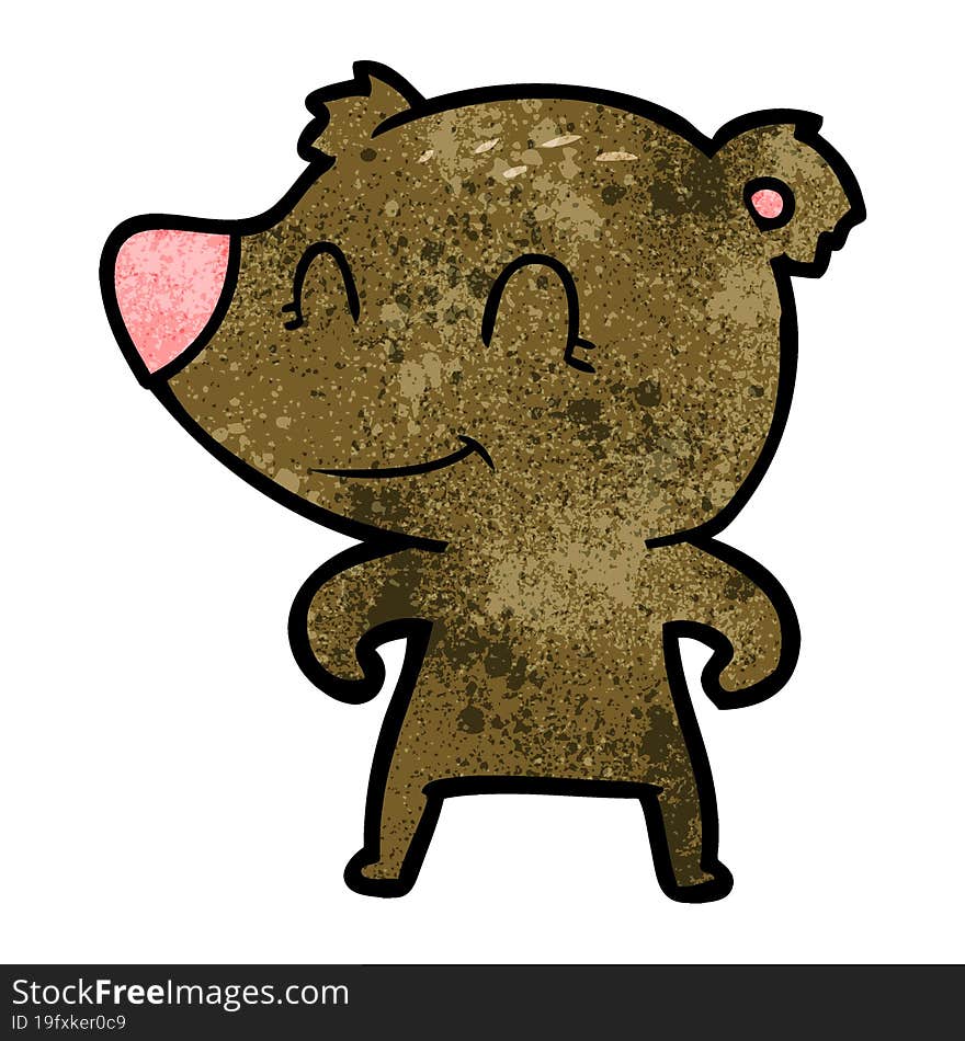 smiling bear cartoon. smiling bear cartoon