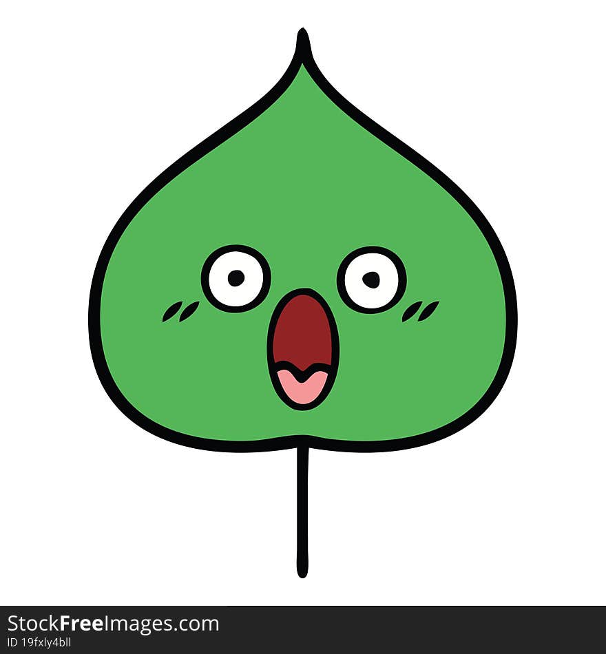 Cute Cartoon Expressional Leaf