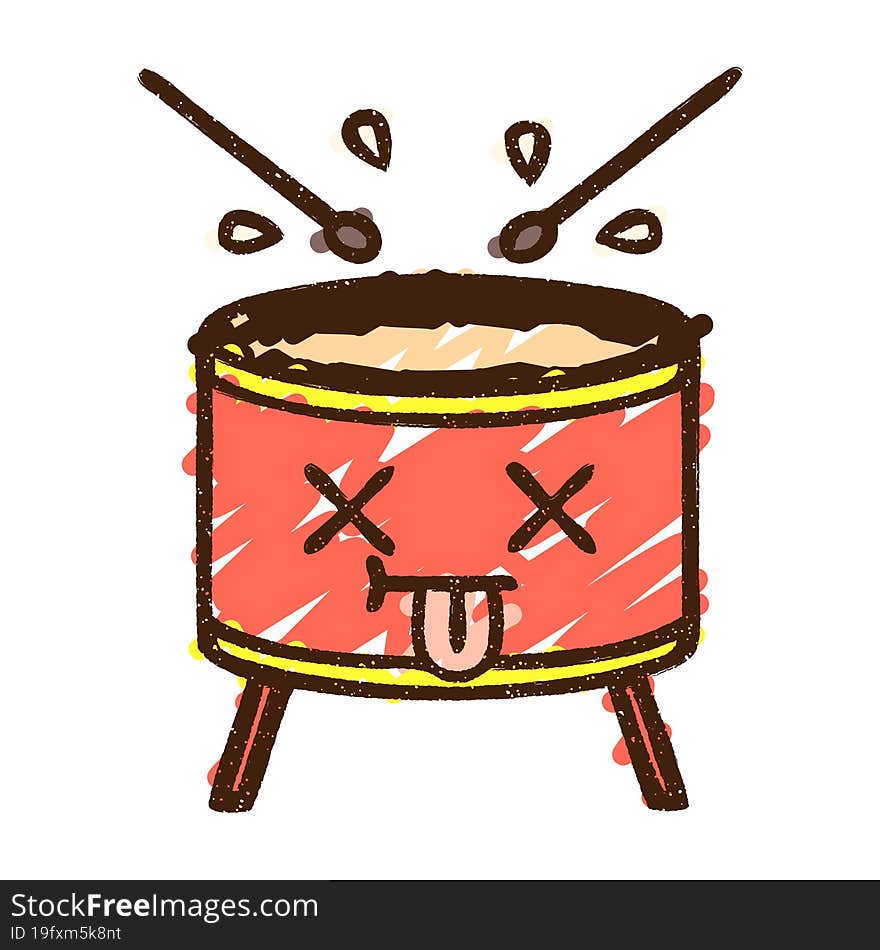 Drum Beat Chalk Drawing