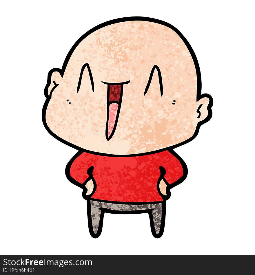 happy cartoon bald man. happy cartoon bald man