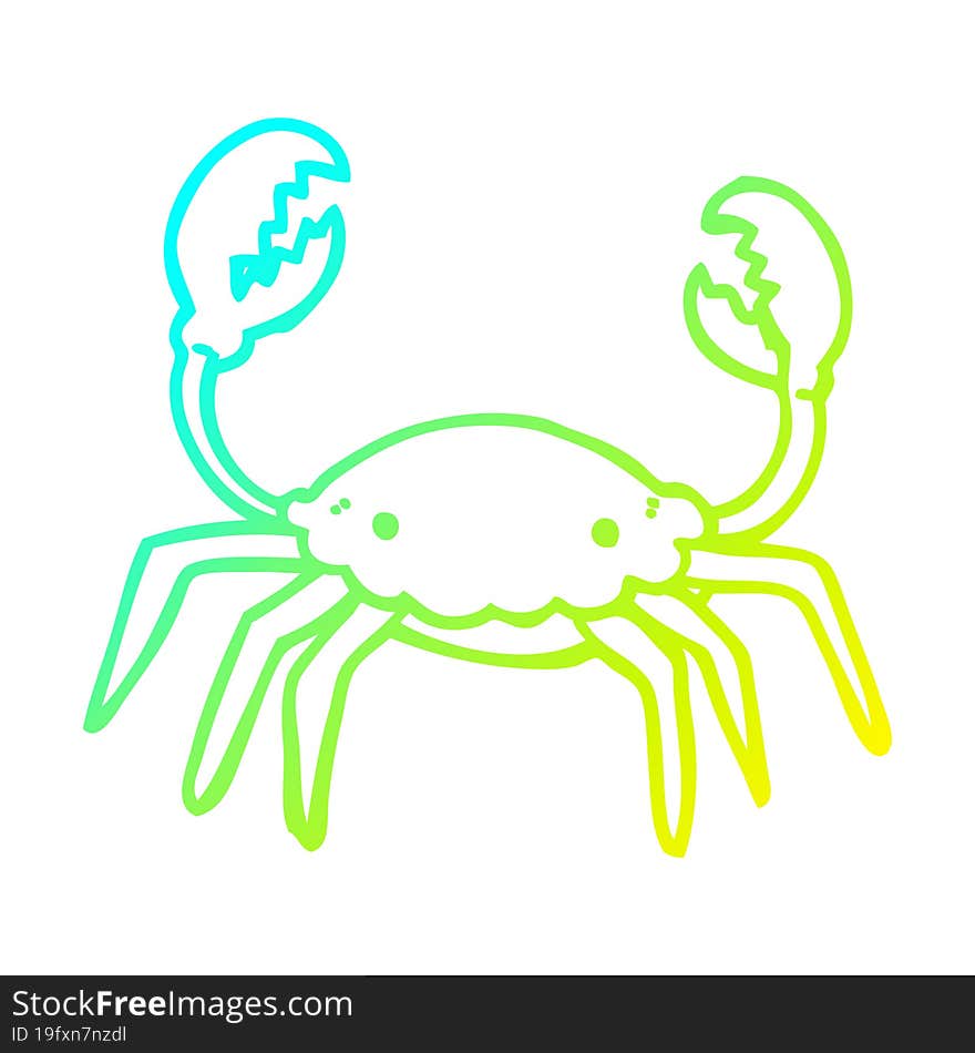 cold gradient line drawing cartoon crab