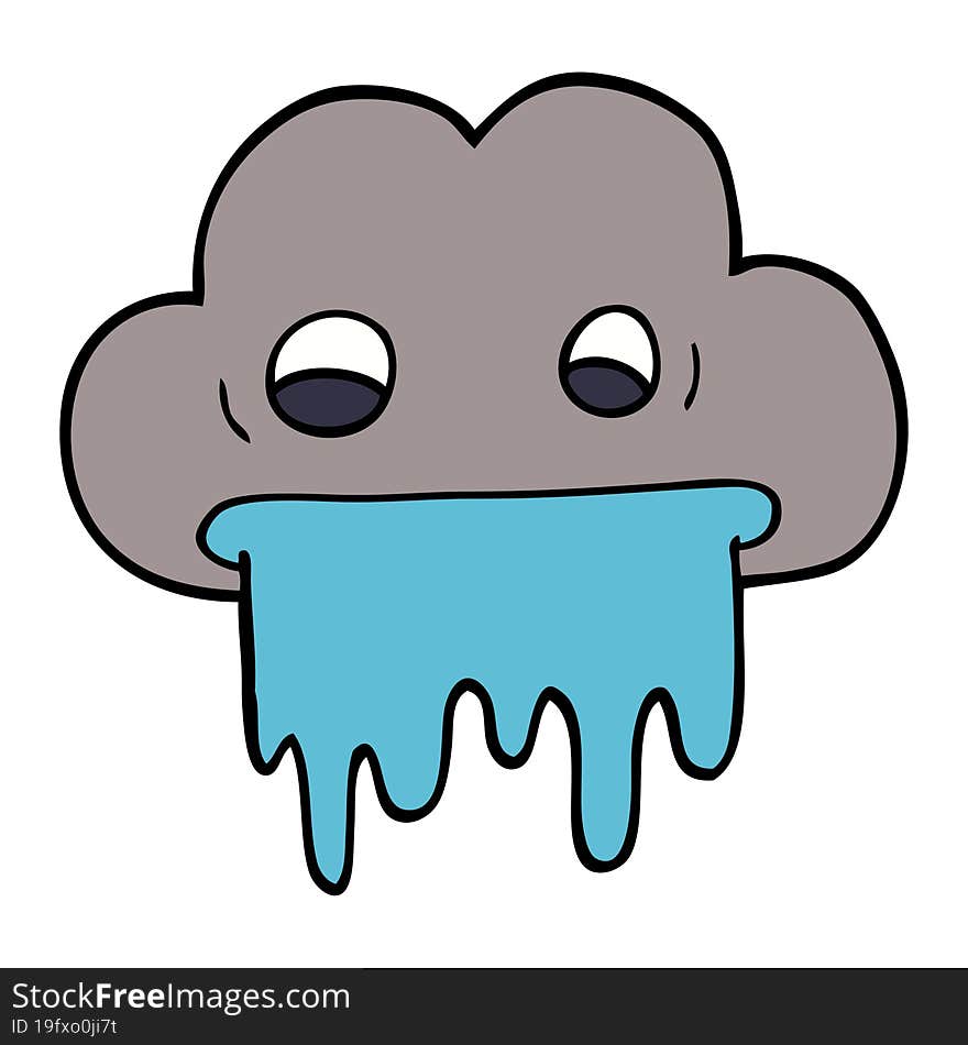 cartoon doodle rain cloud