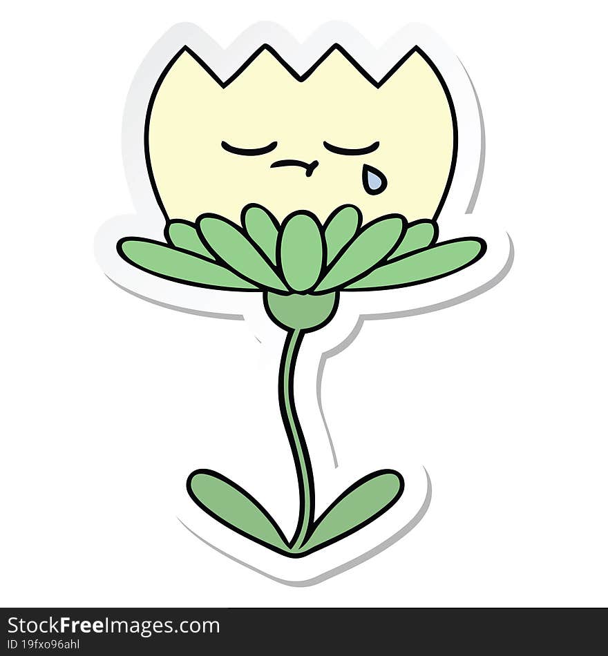 sticker of a cute cartoon flower