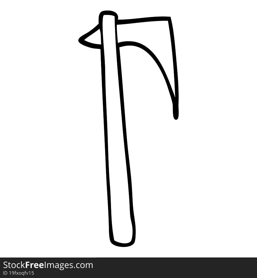 line drawing cartoon sharp axe