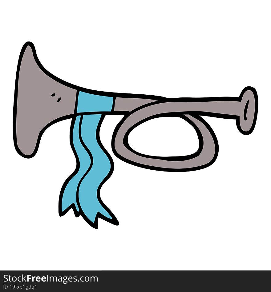 cartoon doodle metal trumpet