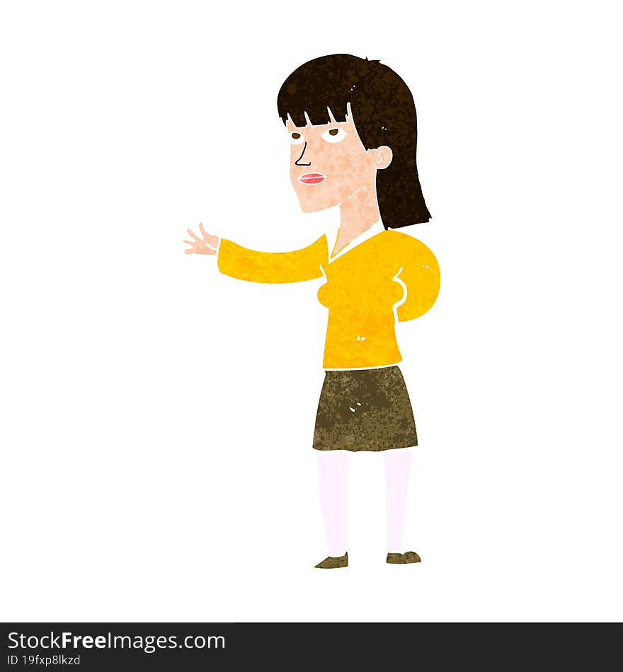 cartoon woman explaining