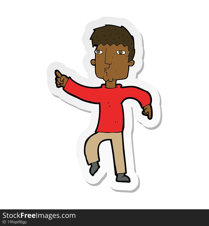 sticker of a cartoon dancing man