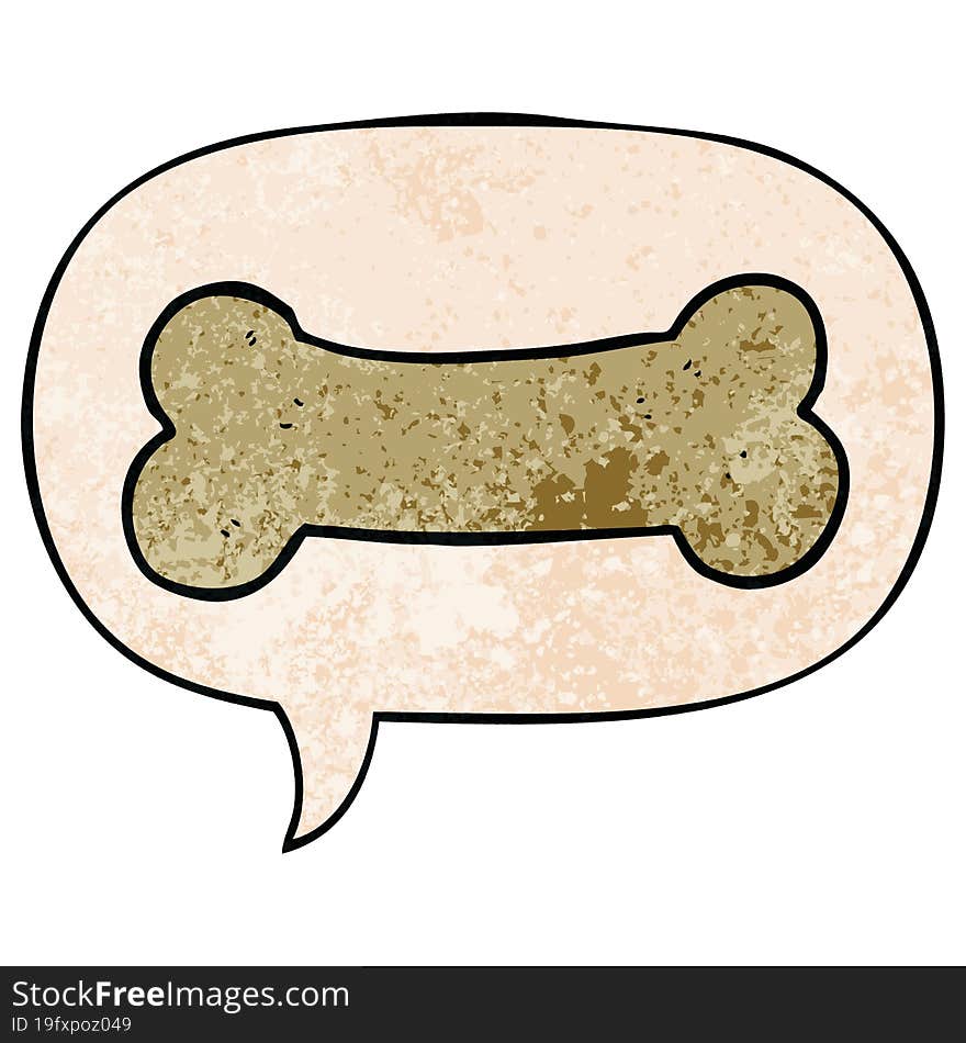 Cute cartoon drawing with speech bubble in retro texture style