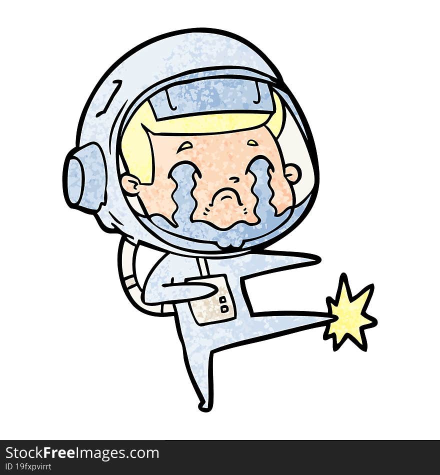 cartoon crying astronaut. cartoon crying astronaut