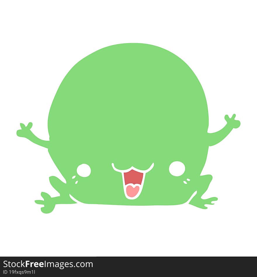 flat color style cartoon frog