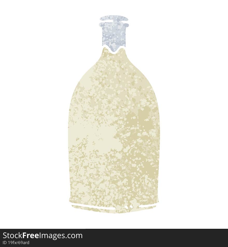 quirky retro illustration style cartoon milk bottle