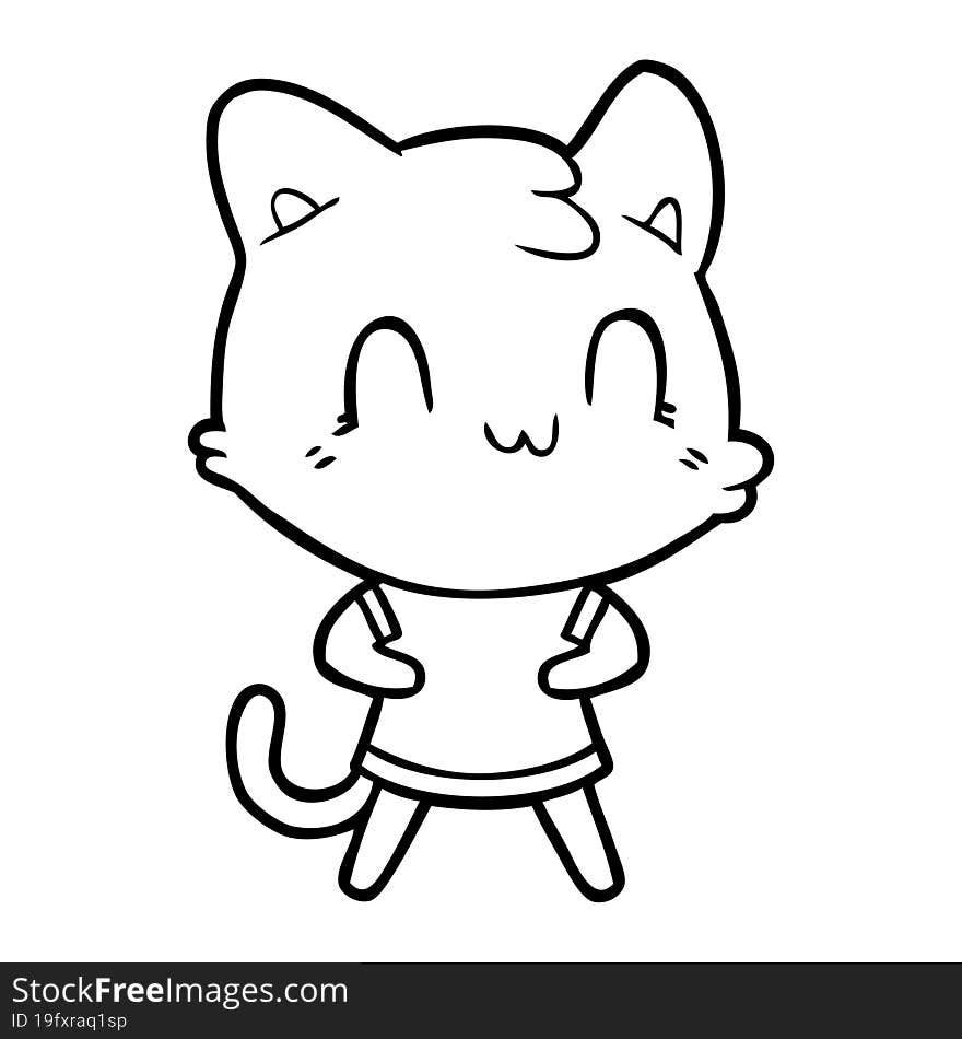 cartoon happy cat. cartoon happy cat