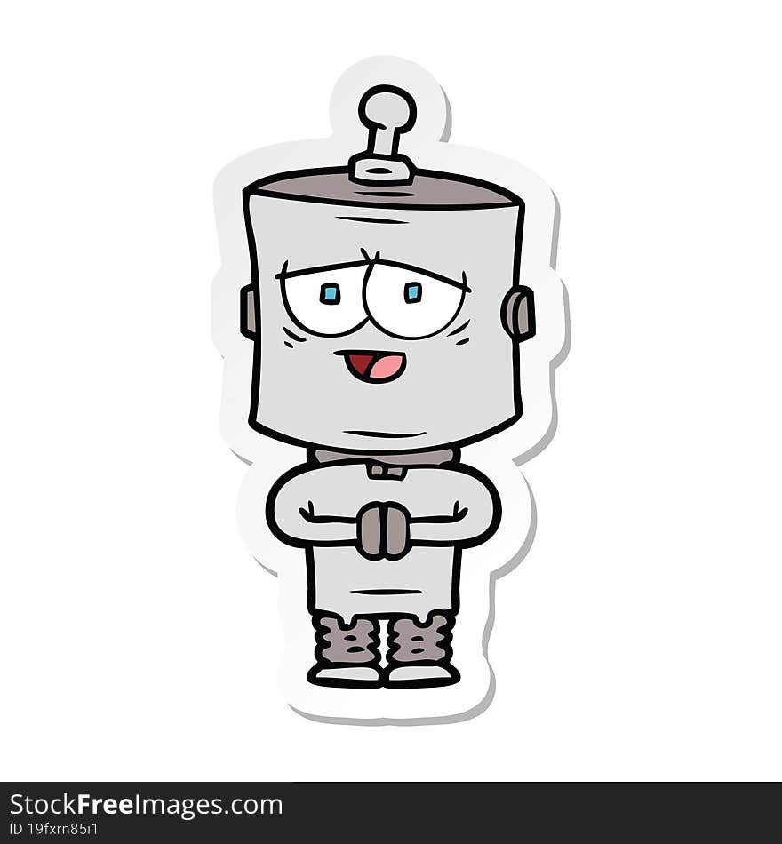 sticker of a cartoon robot