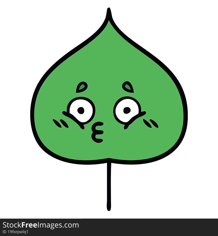 cute cartoon of a expressional leaf