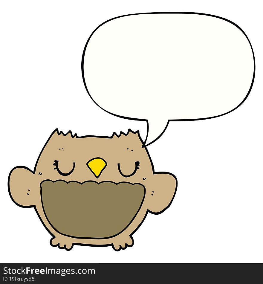 cartoon owl and speech bubble