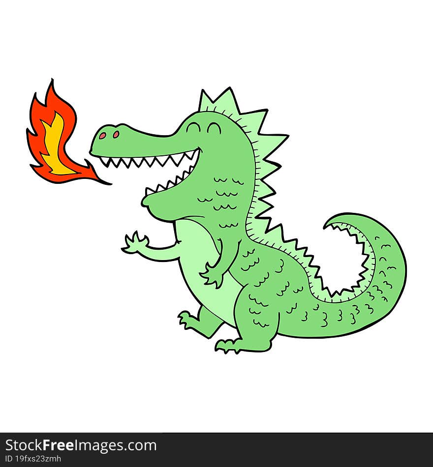 cartoon fire breathing dragon