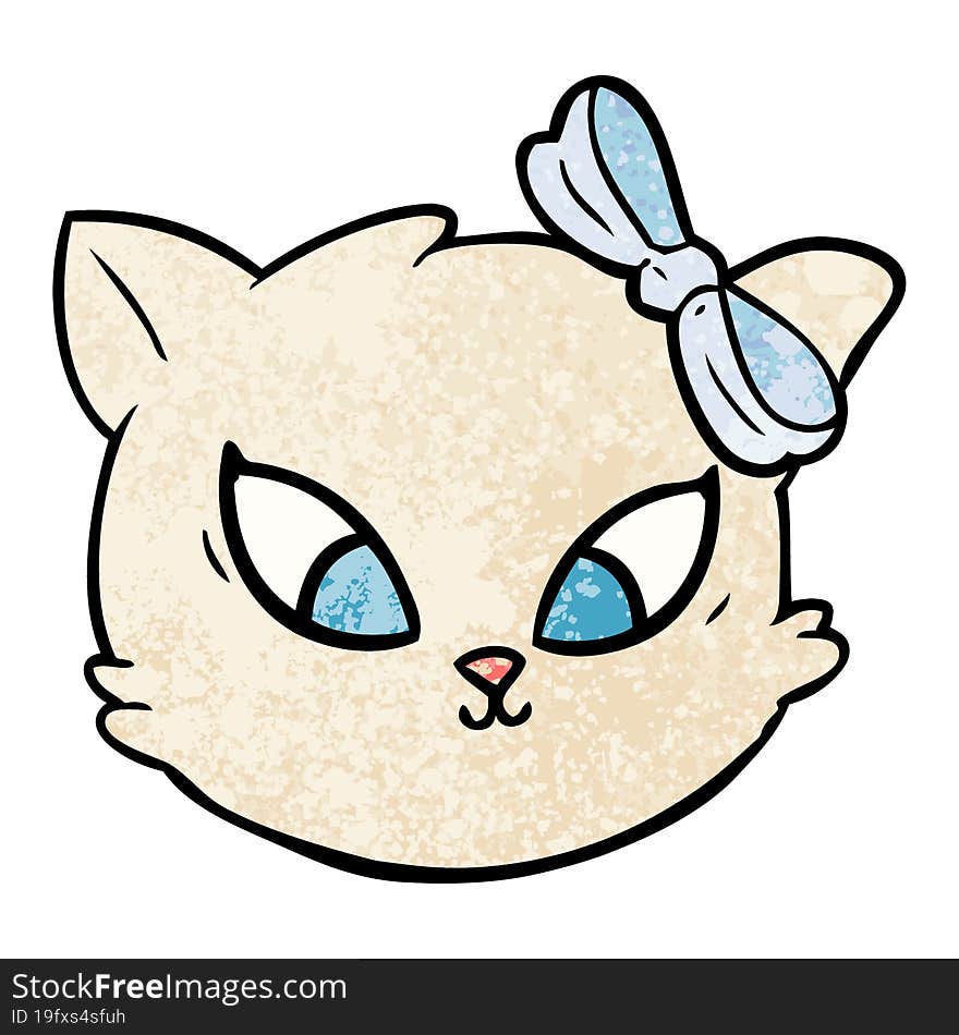 cute cartoon cat with bow. cute cartoon cat with bow