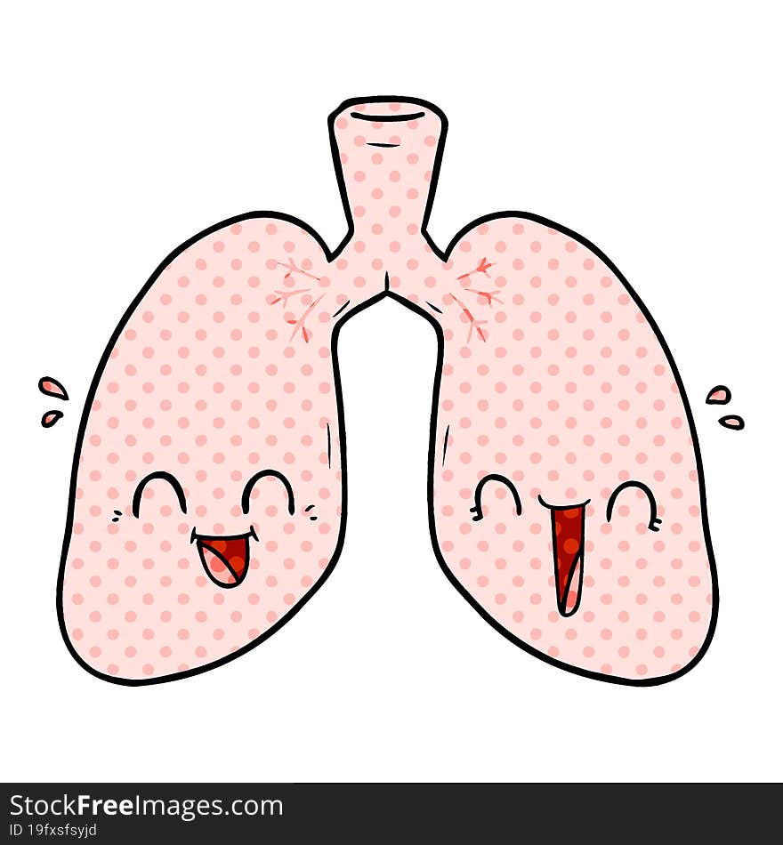 cartoon happy lungs. cartoon happy lungs