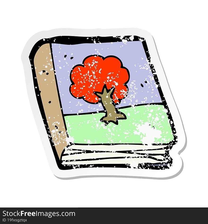 retro distressed sticker of a cartoon old picture book