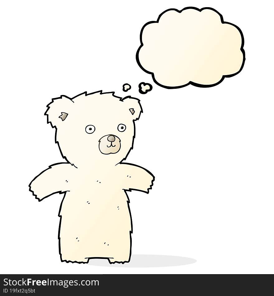 Cute Cartoon Polar Bear With Thought Bubble