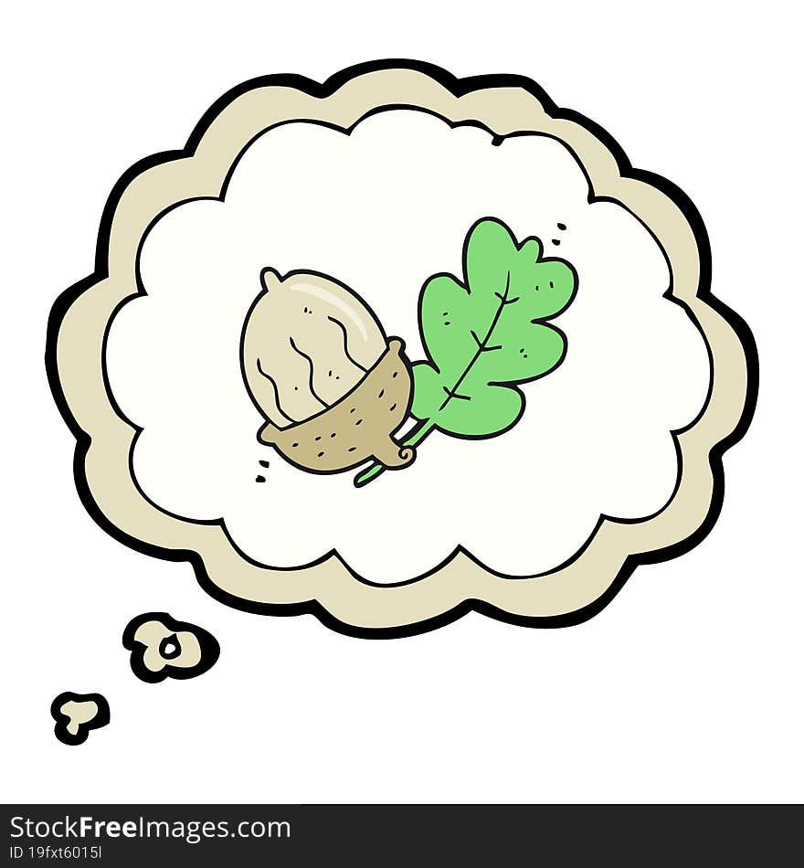 thought bubble cartoon acorn