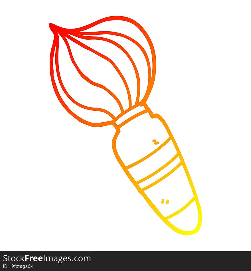 warm gradient line drawing cartoon large paint brush