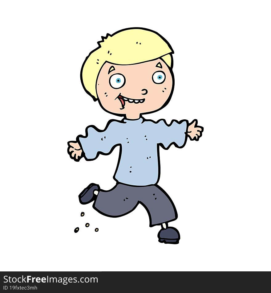 Cartoon Excited Boy