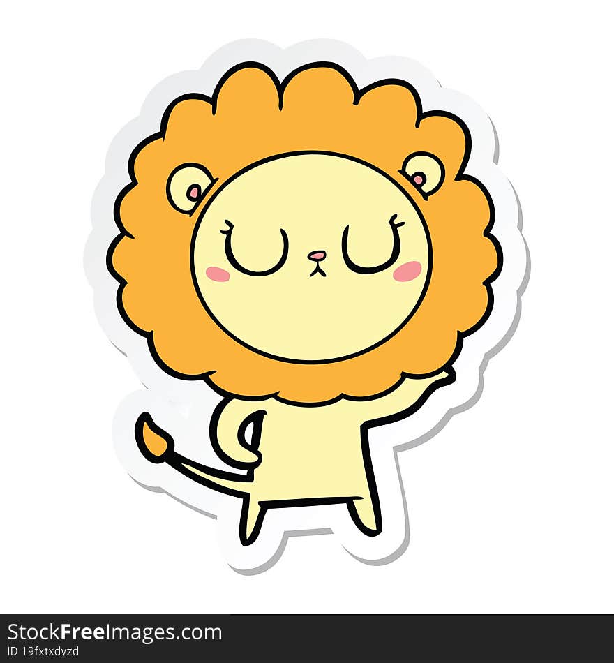 Sticker Of A Cartoon Lion