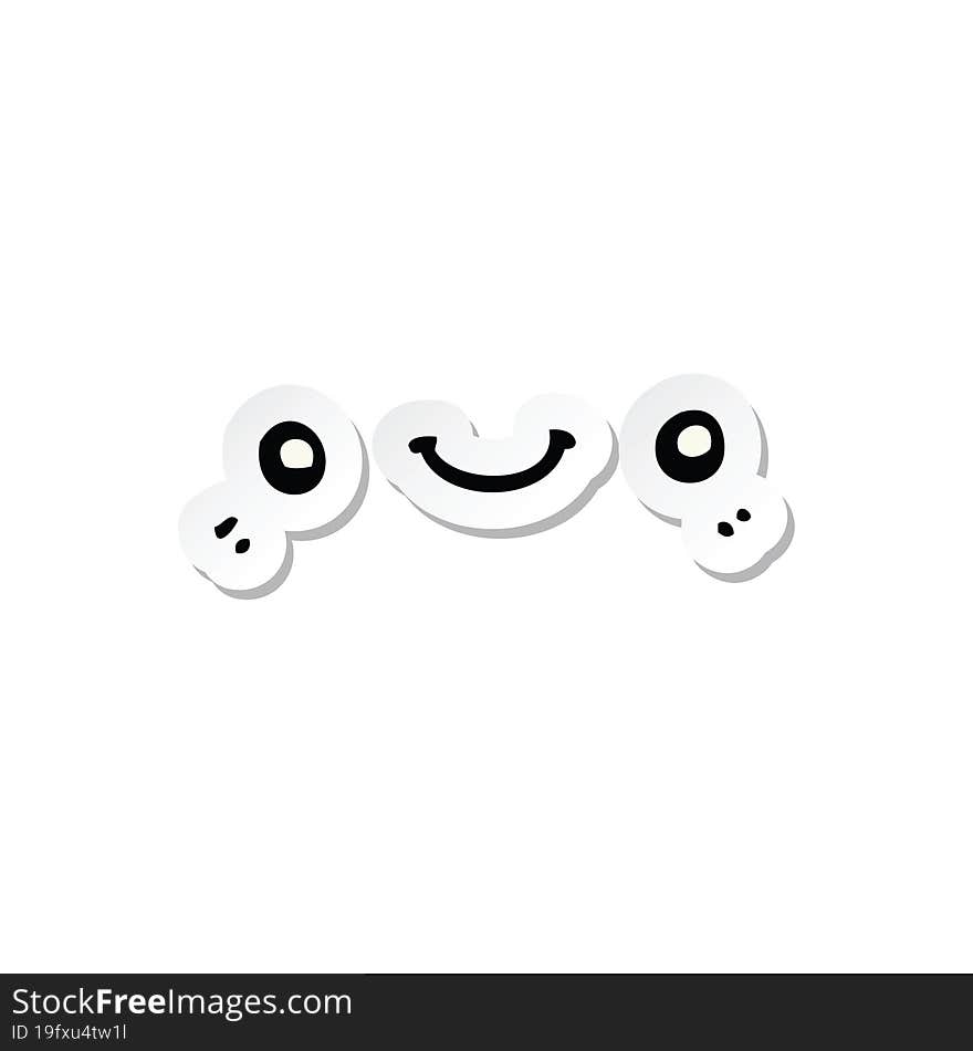 sticker of a cartoon cute happy face