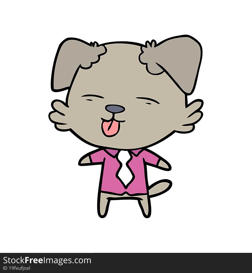 cartoon dog in shirt and tie. cartoon dog in shirt and tie