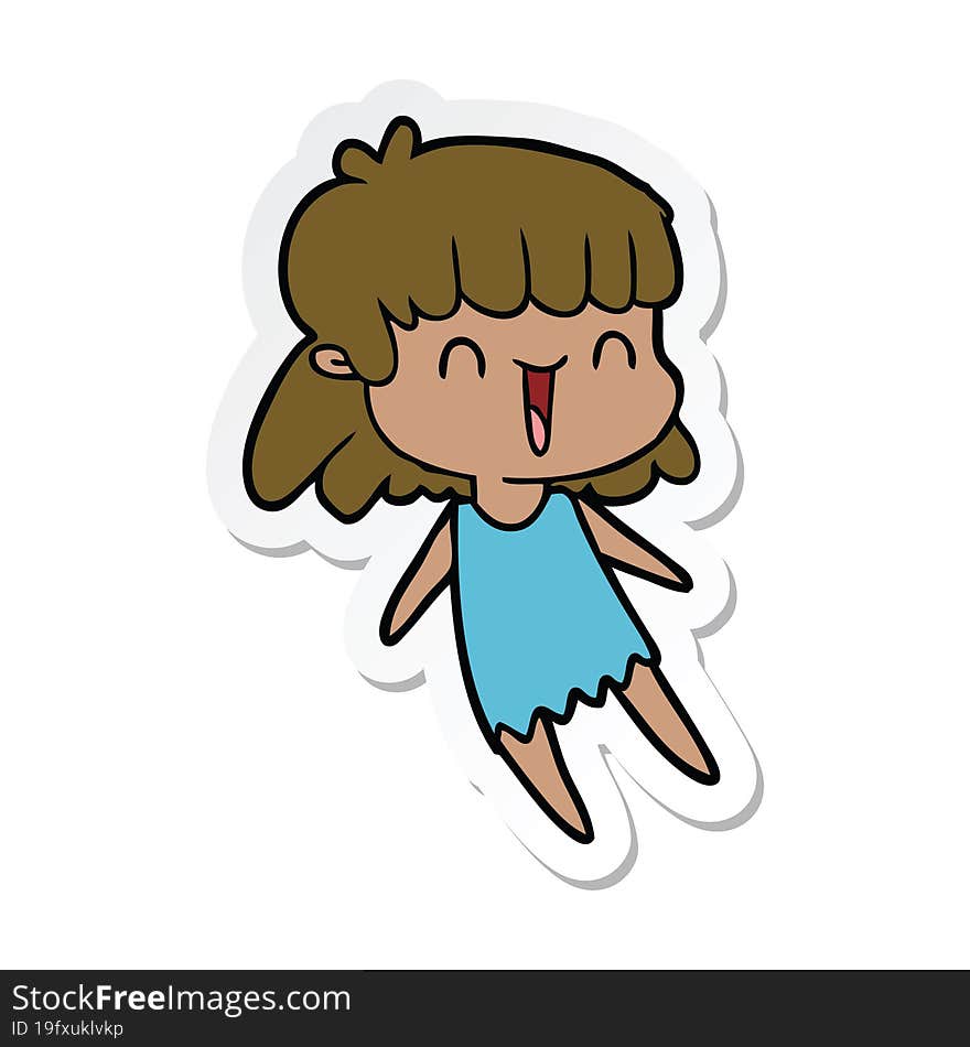 sticker of a cartoon woman