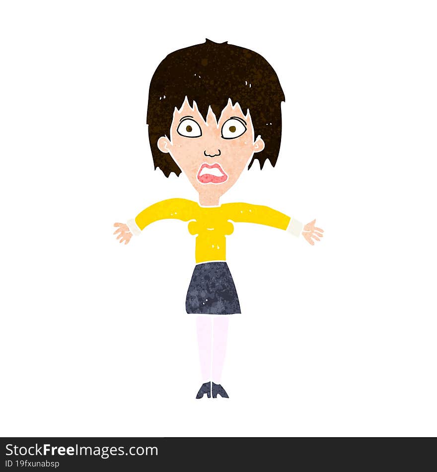 cartoon shocked woman