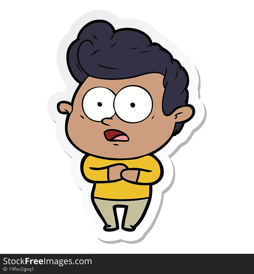 Sticker Of A Cartoon Staring Man