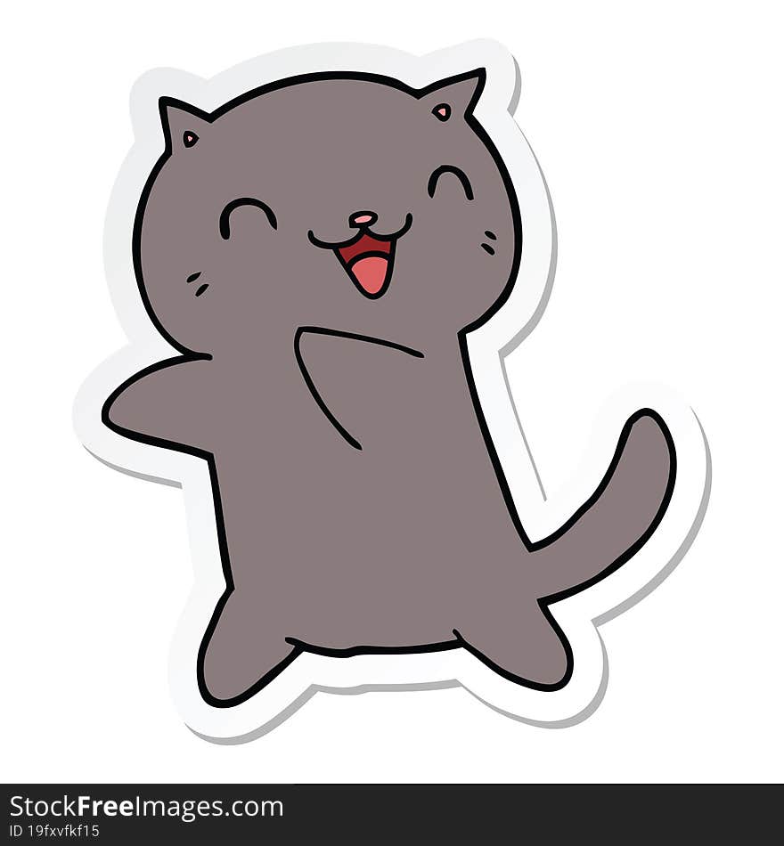 Sticker Of A Cartoon Cat