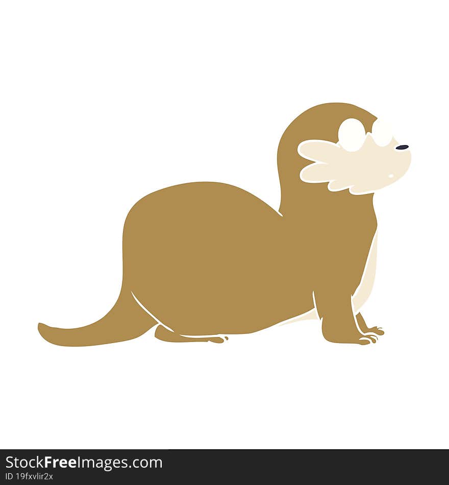 flat color style cartoon otter