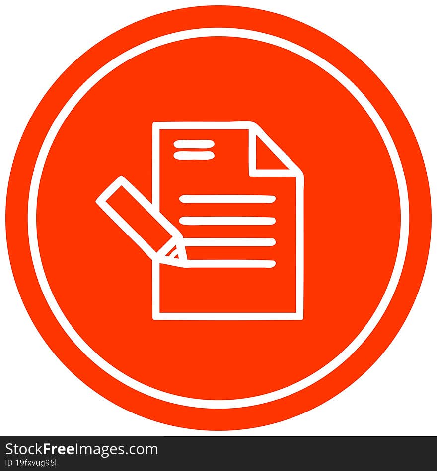 writing document circular icon