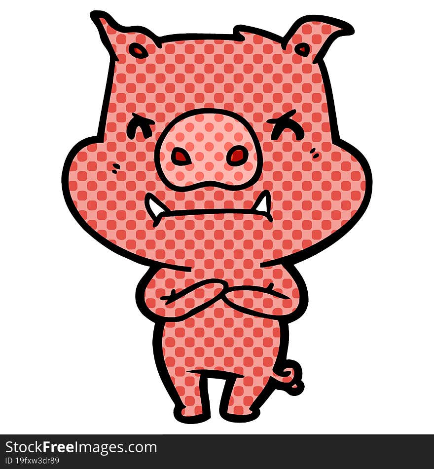 angry cartoon pig. angry cartoon pig