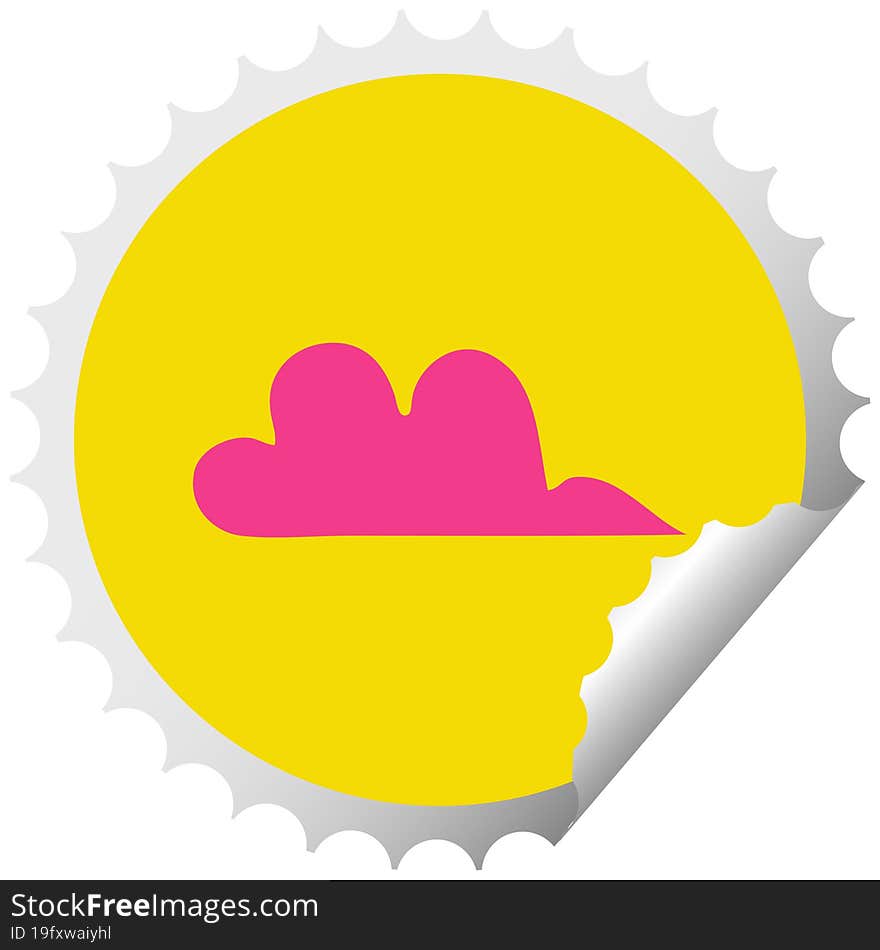 Circular Peeling Sticker Cartoon Cloud