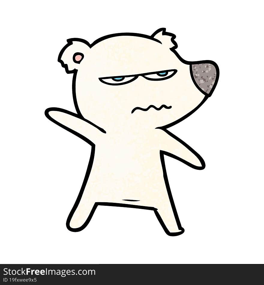 angry bear polar cartoon pointing. angry bear polar cartoon pointing