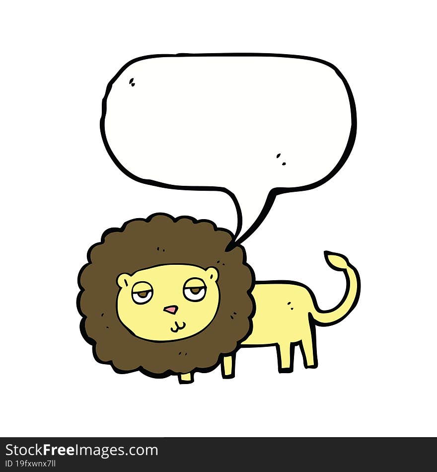 Cartoon Lion With Speech Bubble