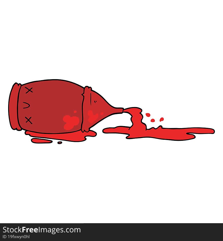 cartoon spilled bottle