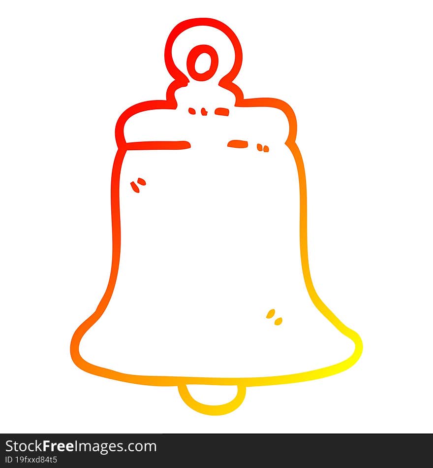 warm gradient line drawing cartoon ringing bell