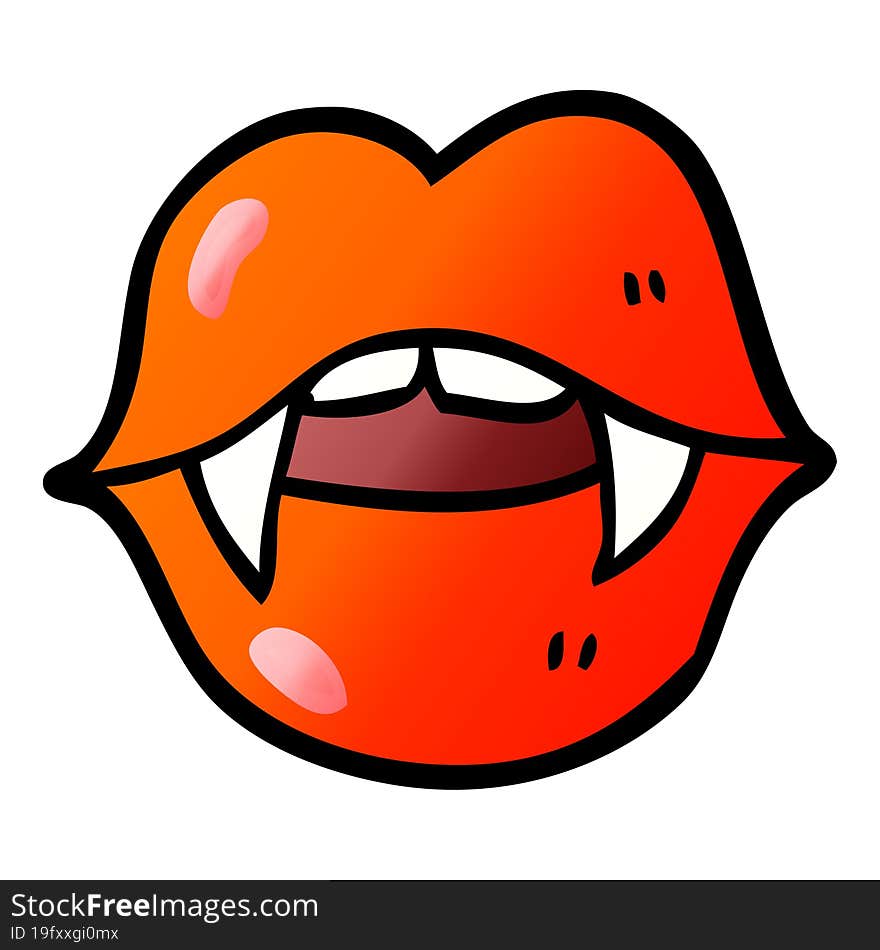 Vector Gradient Illustration Cartoon Vampire Mouth