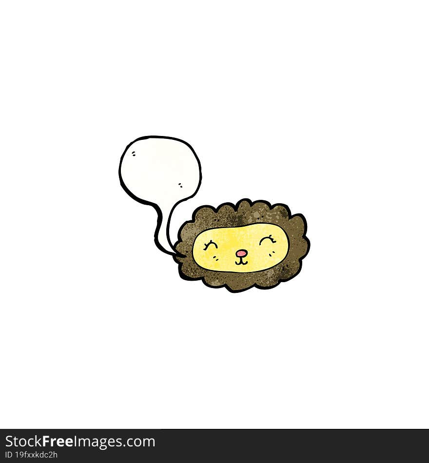 Cartoon Lion With Speech Bubble