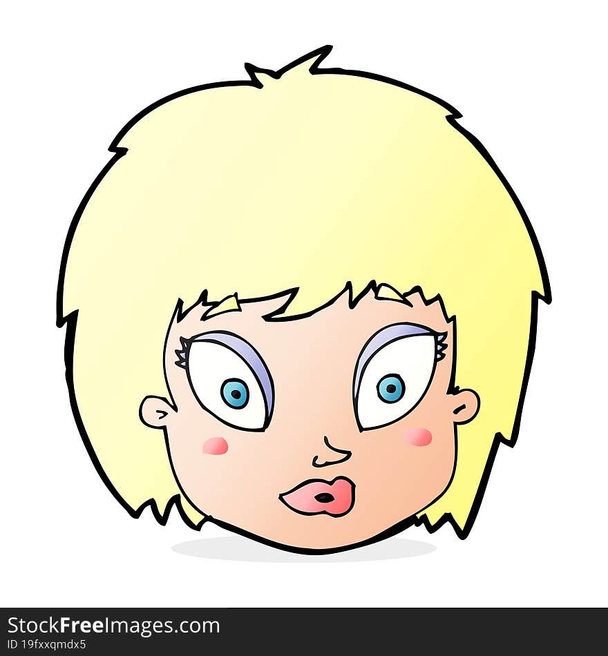 cartoon surprised female face