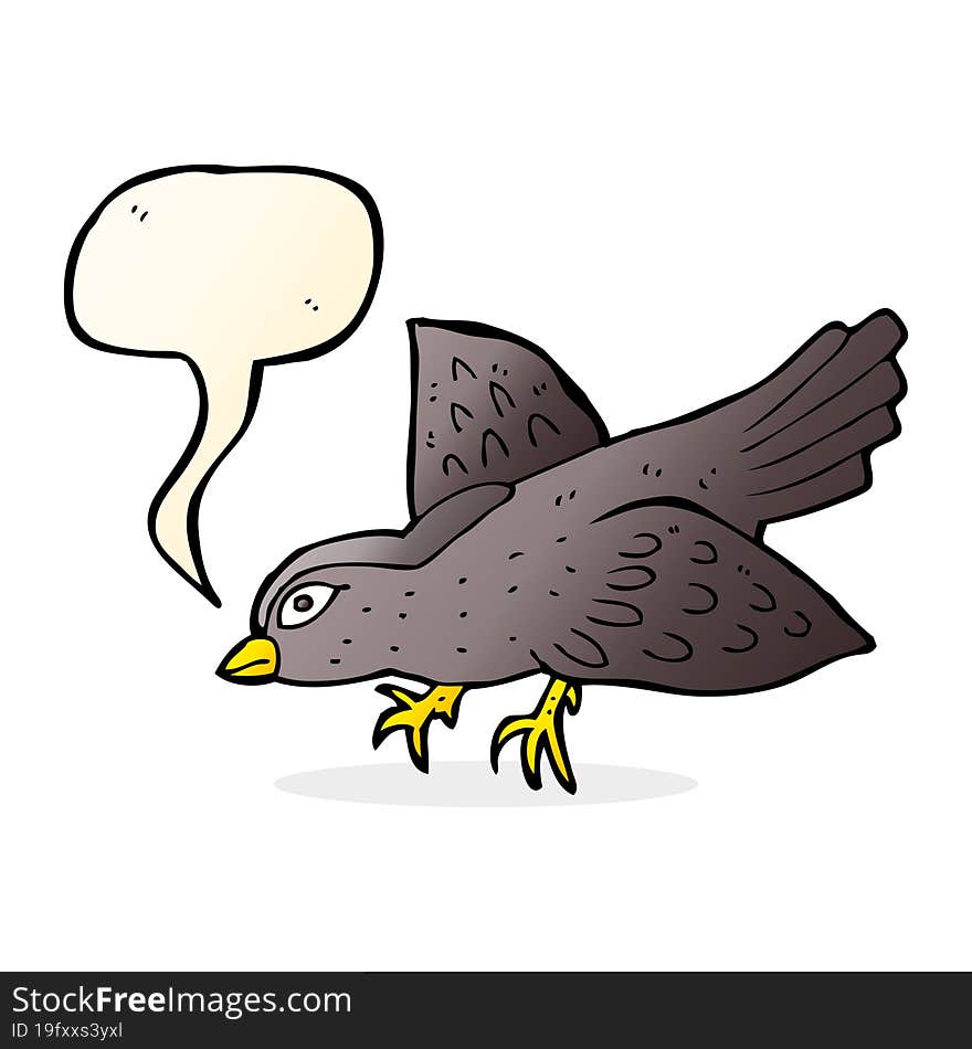 cartoon bird with speech bubble