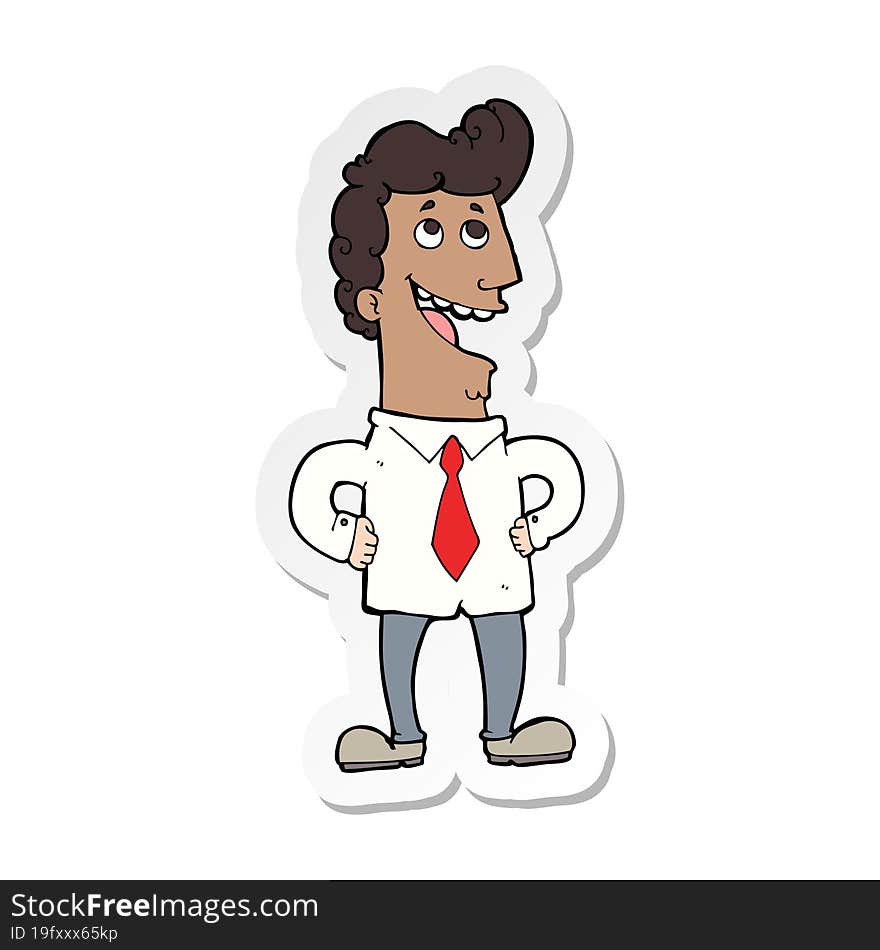 sticker of a cartoon businessman