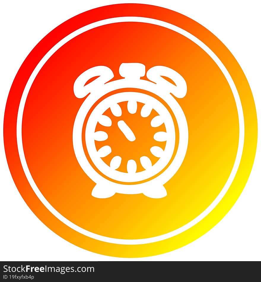 Alarm Clock Circular In Hot Gradient Spectrum